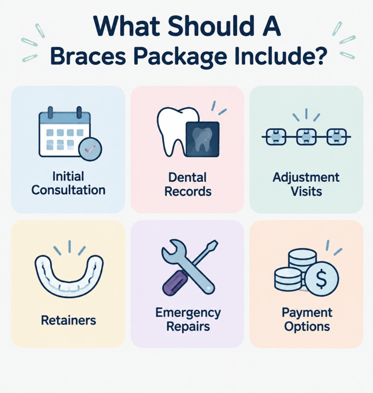 What is included in a braces package