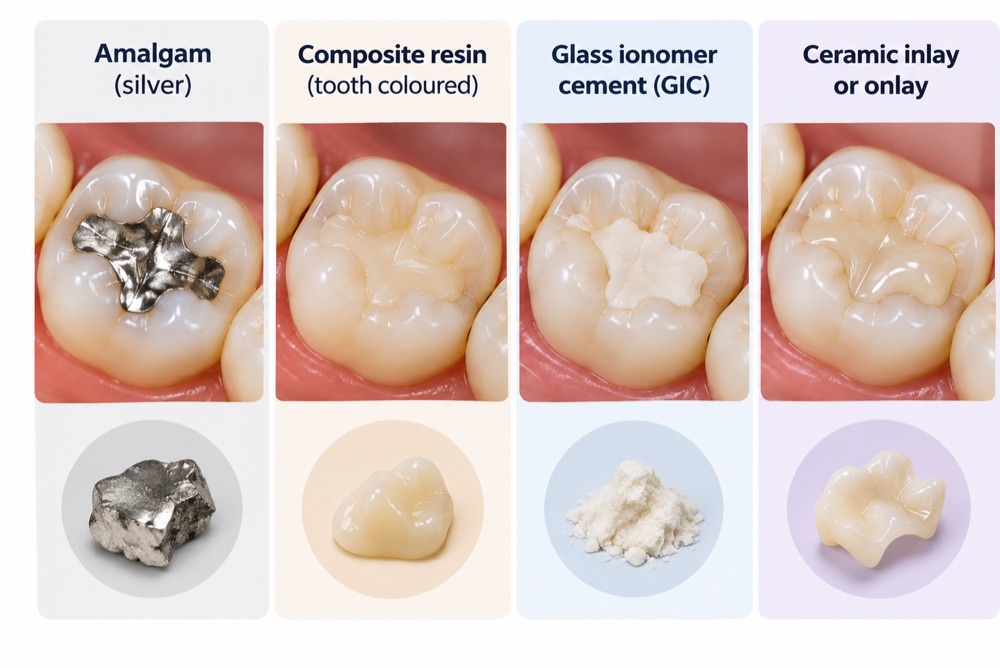 Different dental filling materials